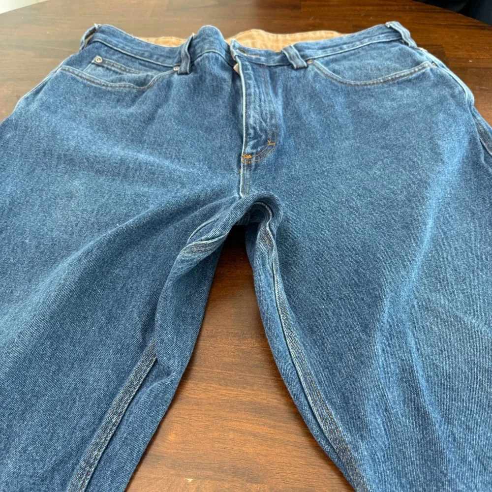 Duluth Trading Co Ballroom Blue Jeans Mens 38x30 Straight Leg Gusseted Crotch